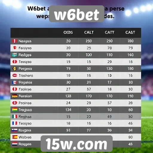 Comparação de odds no w6bet com concorrentes